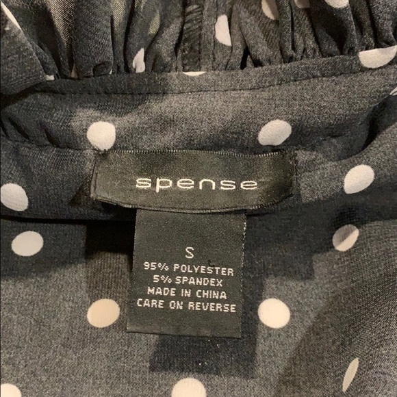 Spense B&W Polka Dot Blouse • Sz S - Picture 7 of 11